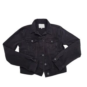 Aritzia Talula Black Denim Jacket Vintage Wash Size Small Women's